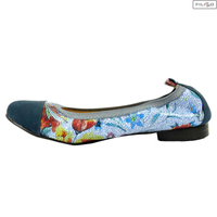Baleriny FILIPPO dp18/16 granatowe kwiaty 9028693