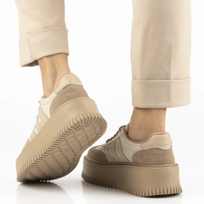 Skórzane sneakersy Filippo DP7111/25 BE beżowe