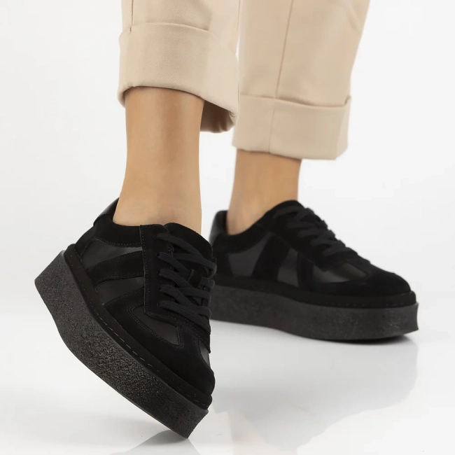 Leather sneakers Filippo DP7174/25 BK black