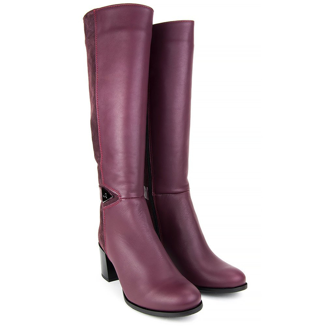 Kozaki FILIPPO 2070 bordo lico + welur