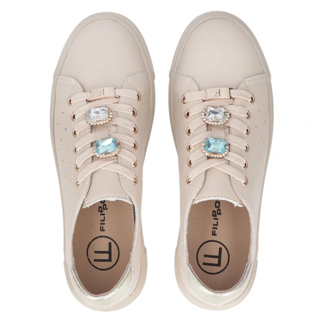 Leather sneakers Filippo DP6854/25 BE beige