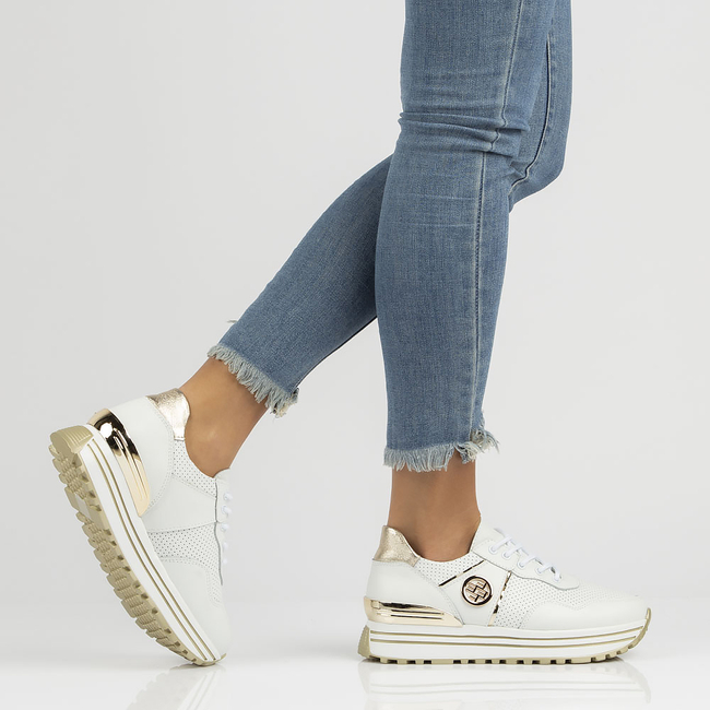 Leather Sneakers Filippo DP3538/22 WH white