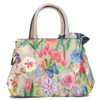 Messenger bag beige flower elegance