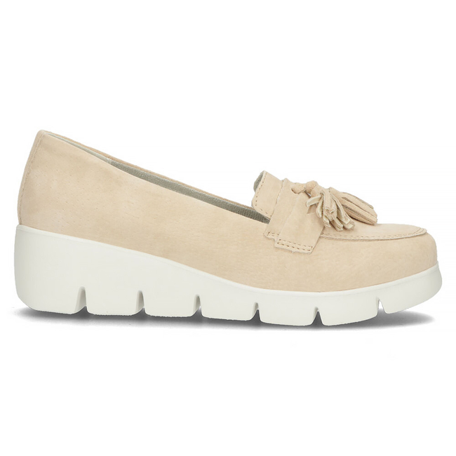 Skórzane półbuty na koturnie Filippo DP3162/23 BE beżowe