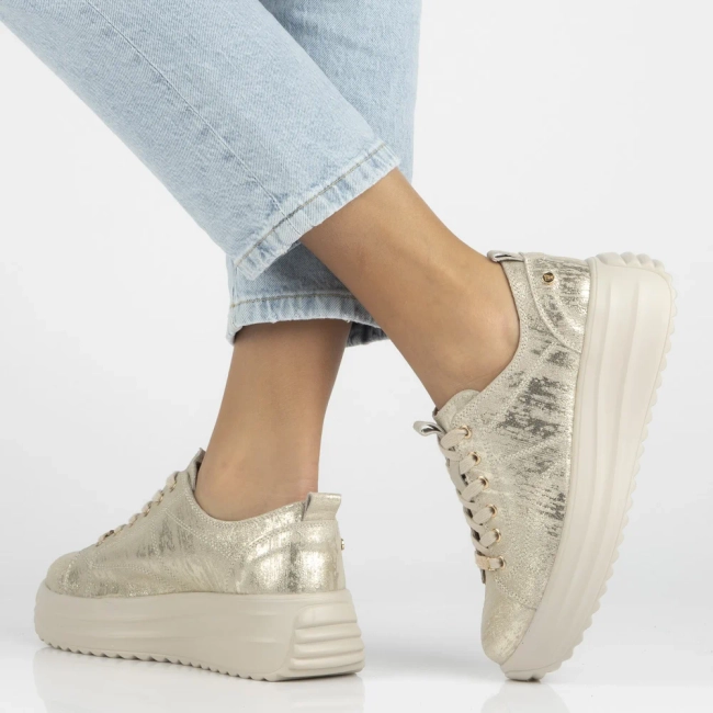 Leather sneakers Filippo DP6795/26 GO gold