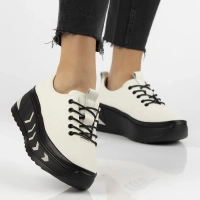 Skórzane sneakersy Filippo DP6427/25 LT BE jasnobeżowe