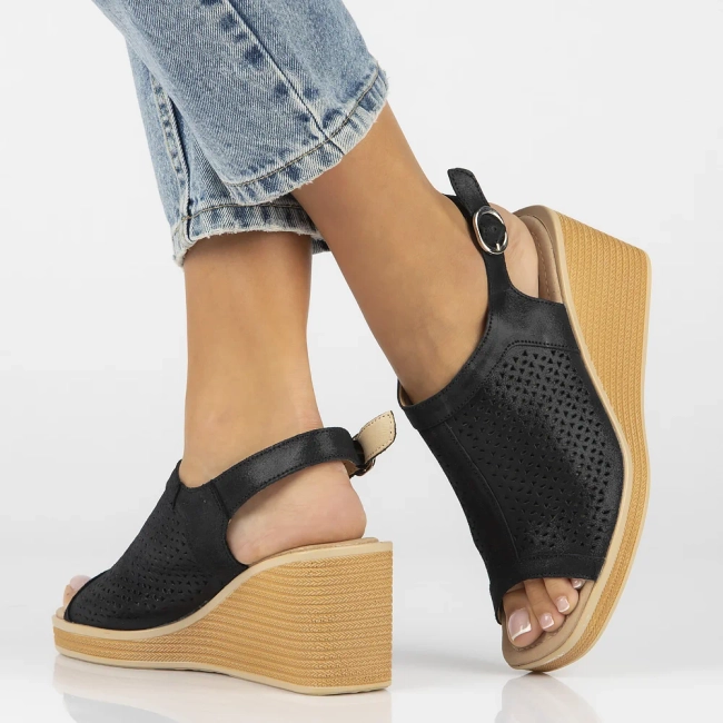 Leather sandals Filippo DS6053/24 BK black