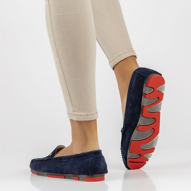 Leather loafers Filippo DP2037/23 NV RD navy blue