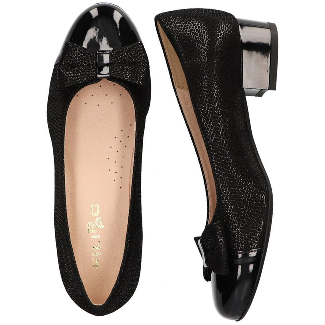 Skórzane czółenka Filippo F177 Czarny Bon