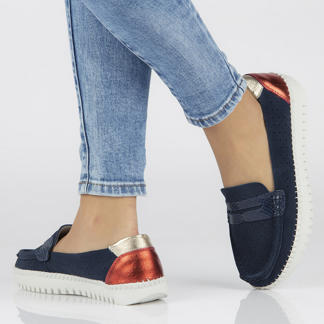 Leather shoes Filippo DP1413/20 NV navy blue