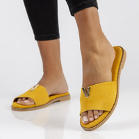 Leather Slippers Filippo LH-200 yellow