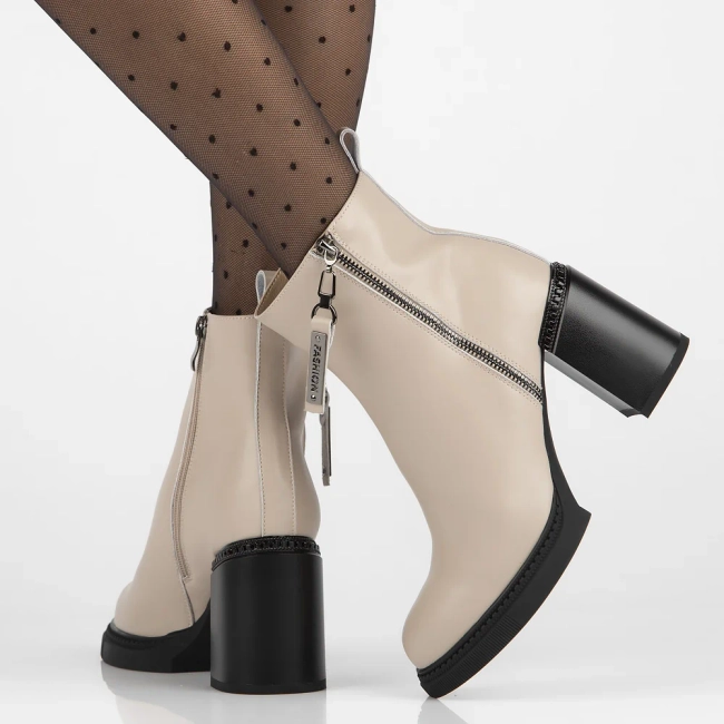 Leather ankle boots Filippo DBT6641/24 BE beige