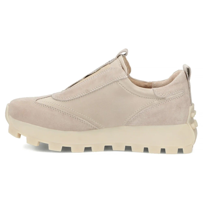 Skórzane sneakersy na platformie Filippo DP7558/26 BE beżowe