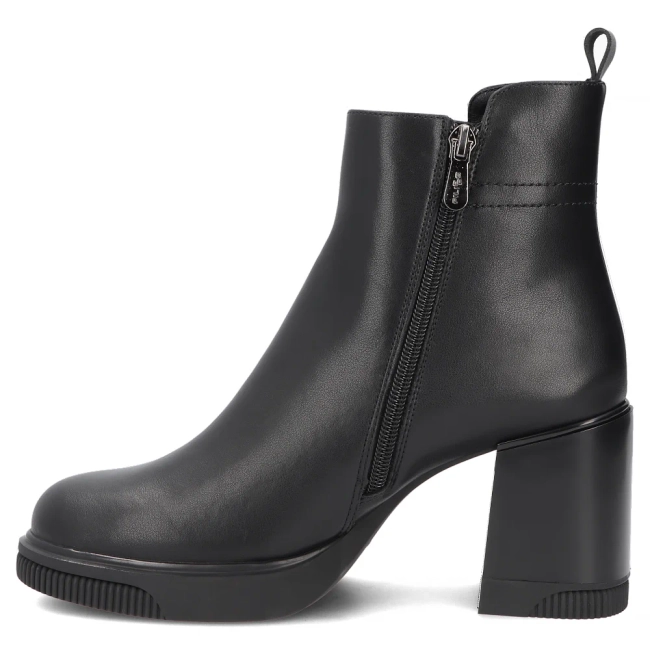 Skórzane botki na obcasie Filippo DBT8184/26 BK czarne