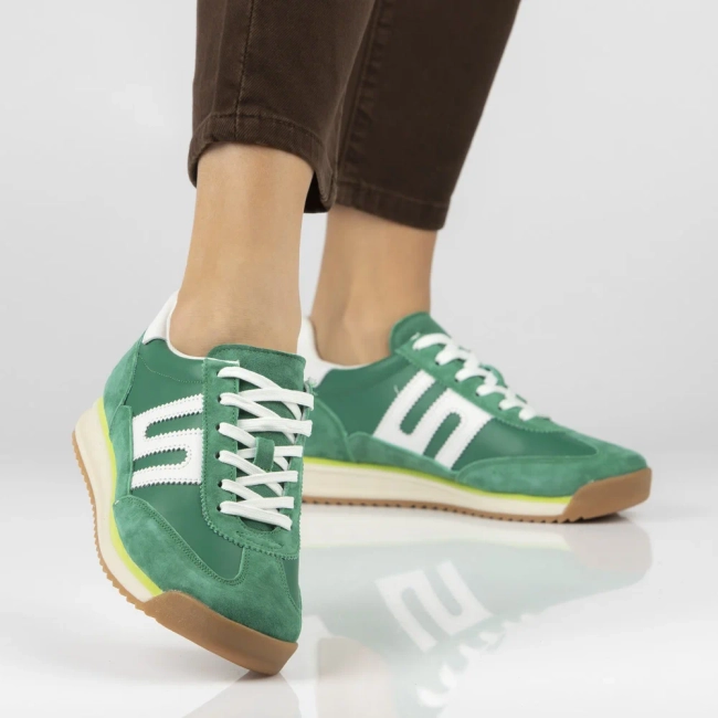 Skórzane sneakersy Filippo DP7686/26 GE zielone