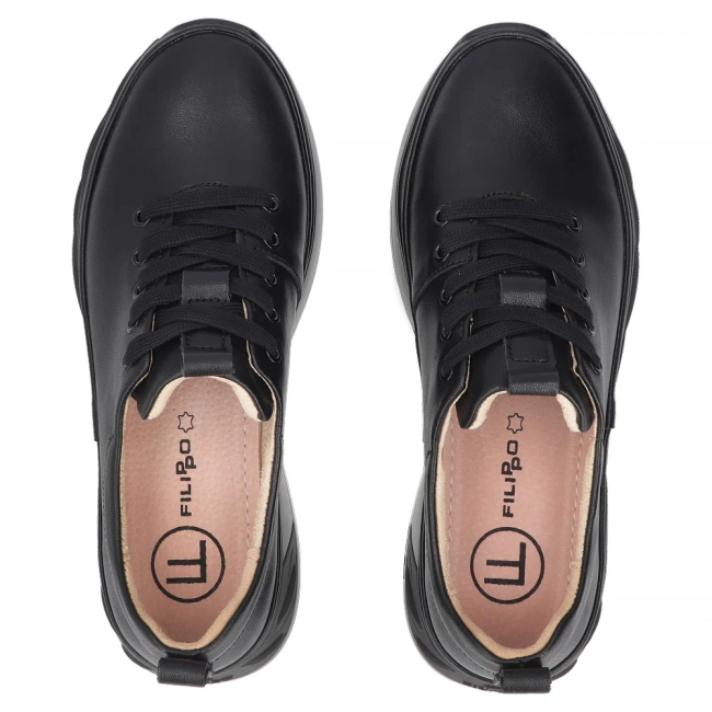 Skórzane sneakersy Filippo DP8006/26 BK czarne