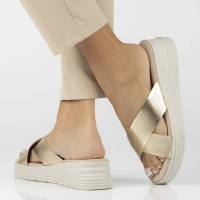 Leather flip-flops Filippo DK6707/25 GO gold