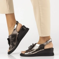 Leather sandals Filippo DS6154/24 GN Gun metal