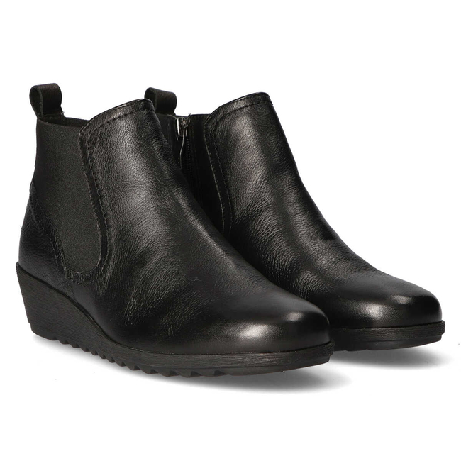 Skórzane botki Caprice 9-25459-25 022 Black Nappa