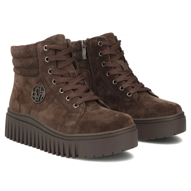 Leather platform ankle boots Filippo DBT8265/26 D BR brown