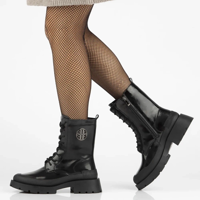 Leather boots Filippo DBT6482/24 BK black