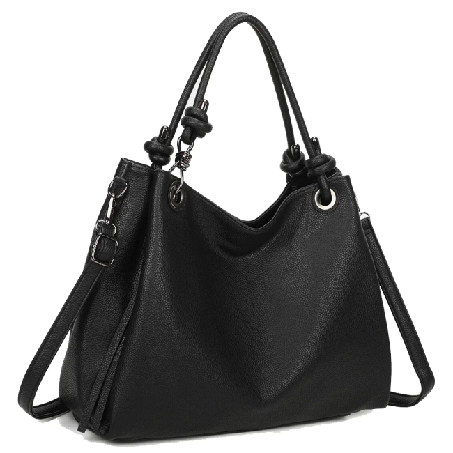 Czarna torebka knotcity shopper