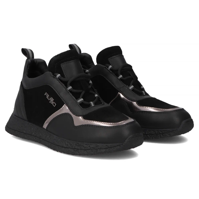Leather sneakers Filippo DP7406/25 BK black