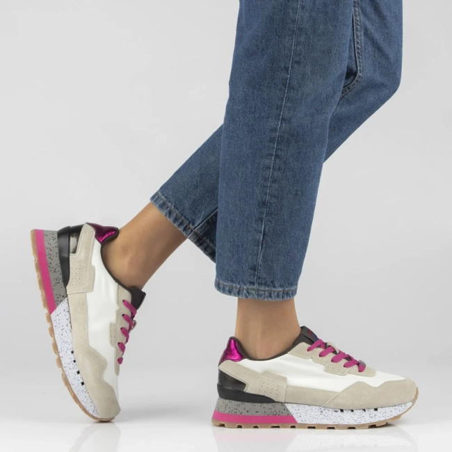 Skórzane sneakersy Filippo DP7927/26 WH FH biało-beżowe