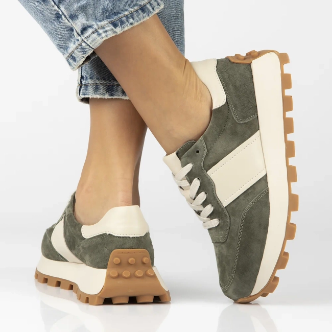 Skórzane sneakersy Filippo DP7112/25 KH khaki