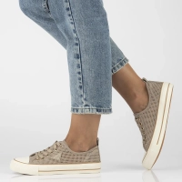 Sneakers beige up slim QY838-63 khaki