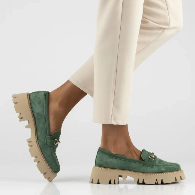 Leather shoes Filippo DP6089/24 GE green