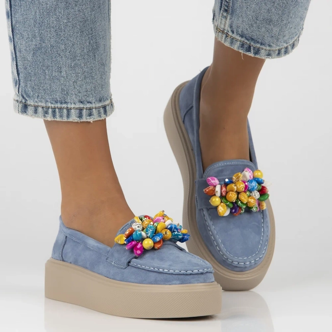 Leather loafers Filippo DP6765/25 BL blue