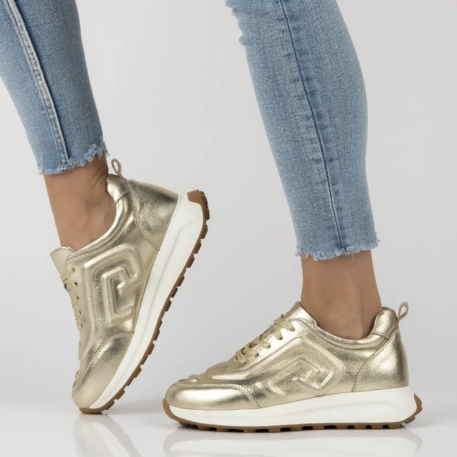 Skórzane sneakersy Filippo DP6859/25 GO złote