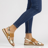 Leather sandals Filippo DS3601/22 GO BR brownish gold