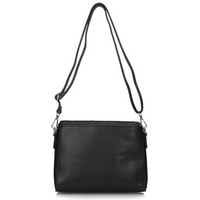 Handbag Toscanio Leather Messenger Bag Suede Flap A179 black