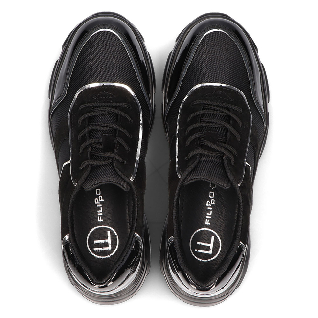Skórzane sneakersy Filippo DP3178/21 BK czarne