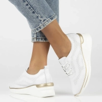 Leather sneakers Filippo DP6720/25 WH white