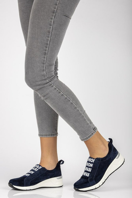 Leather Sneakers Filippo DP2053/21 NV navy blue