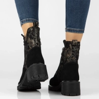 Leather heeled ankle boots Filippo DBT8021/26 BK GO black