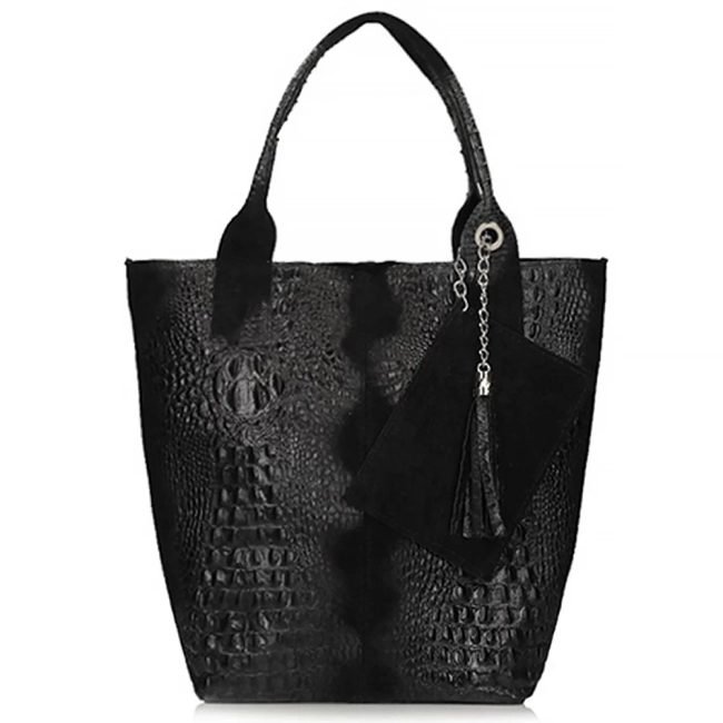 Leather handbag Toscanio 1101 black