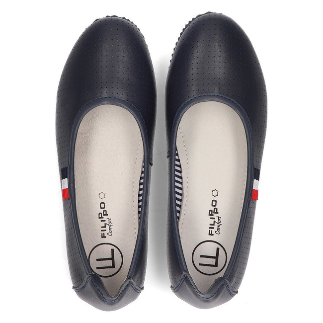 Leather ballerinas Filippo DP2171/21 NV navy blue