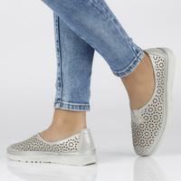 Półbuty Filippo DP1400/20 SI srebrne