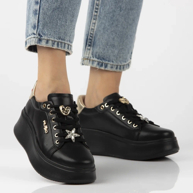 Leather sneakers Filippo DP6790/25 BK black