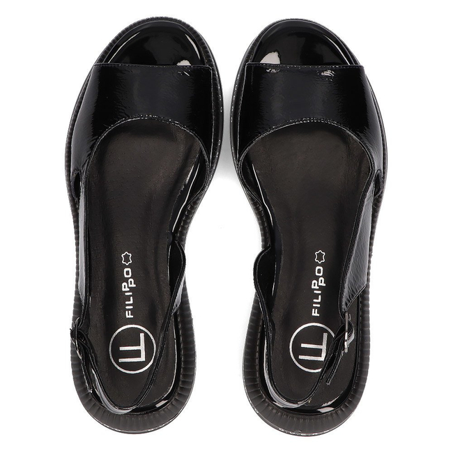 Sandały na koturnie Filippo DS2322/21 BK czarne