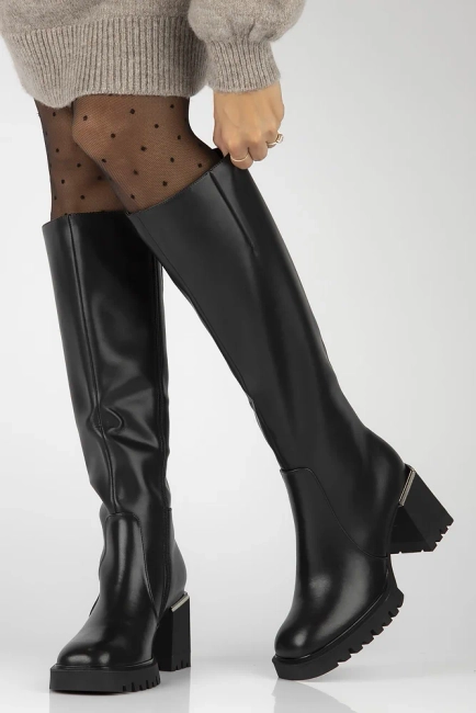 Leather boots Filippo DKZ6410/24 BK black