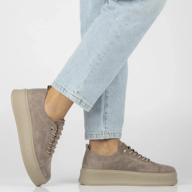 Skórzane sneakersy Filippo DP8343/26 BE beżowe