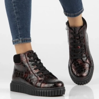 Leather ankle boots DBT6368/24 BG maroon