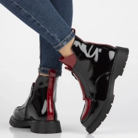 Leather ankle boots Filippo DBT6570/24 BK RD black