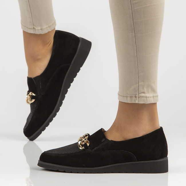 Skórzane półbuty Filippo DP3696/22 BK czarne