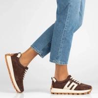 Skórzane sneakersy Filippo DP6743/26 D BR brązowe